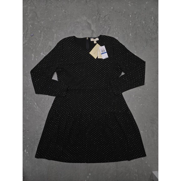 Michael Kors Dresses & Skirts - Michael Kors Womens Embellished Drop-Waist Dress Black Gold Sparkles NWT New